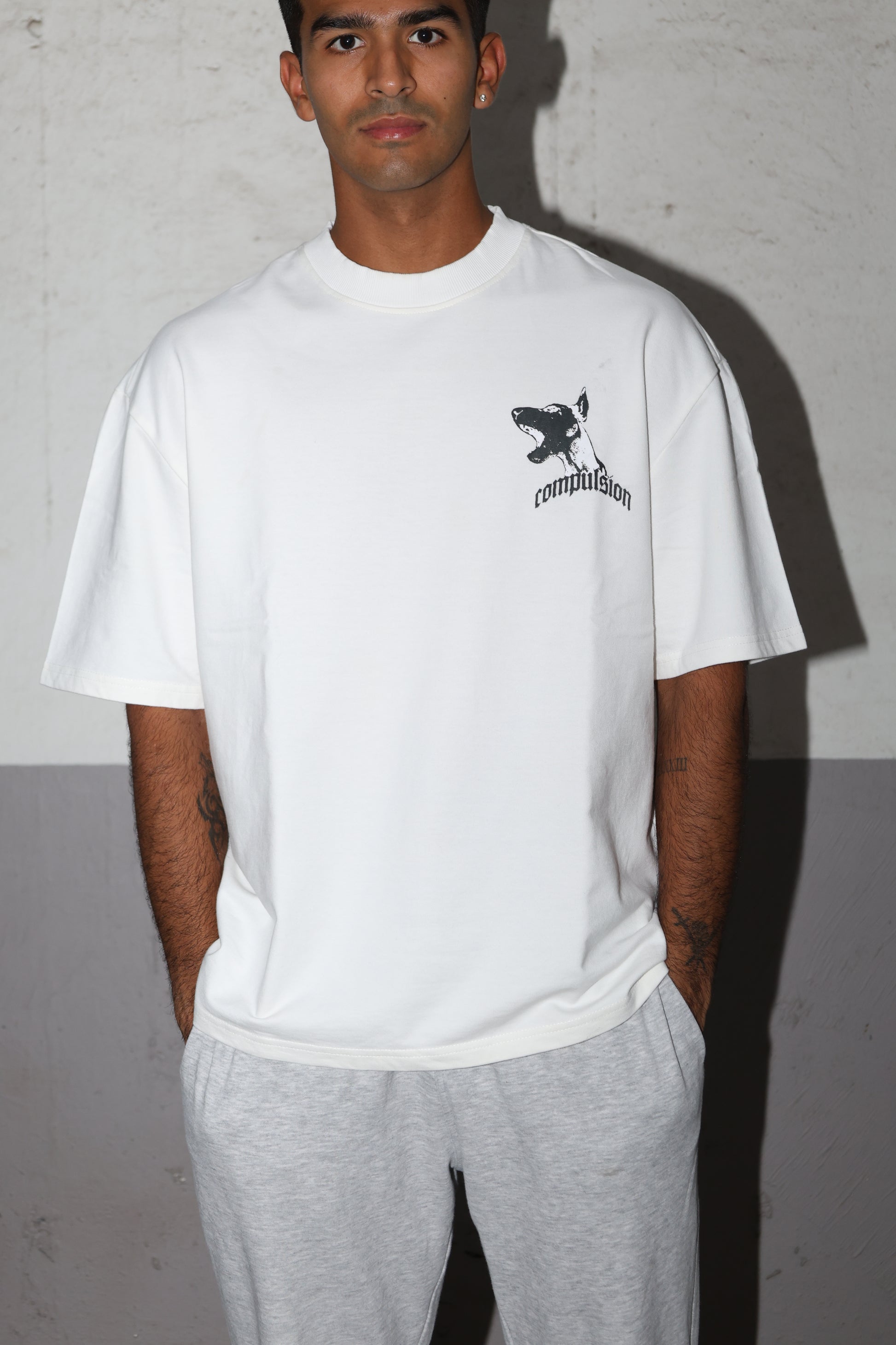 The Trihowl Tee - White dog tee