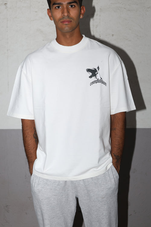 The Trihowl Tee - White dog tee