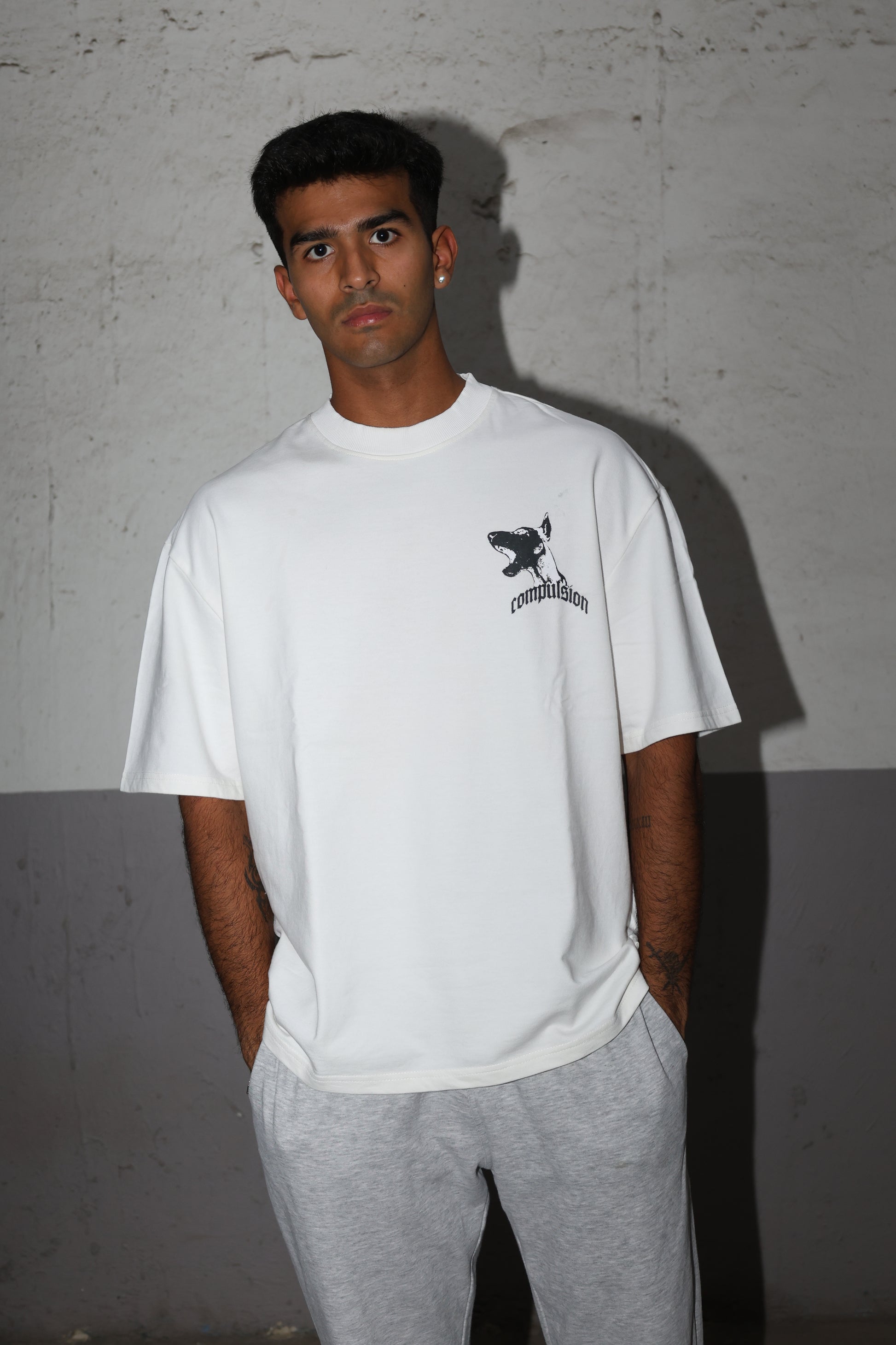 The Trihowl Tee - White dog tee