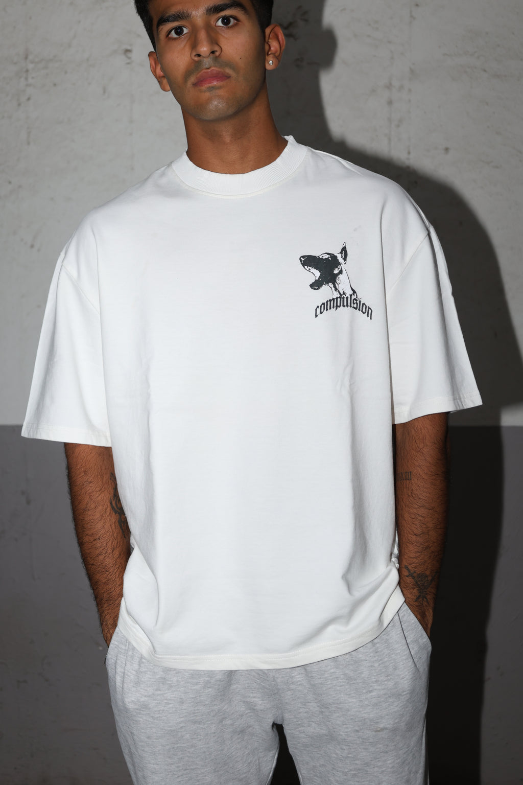The Trihowl Tee - White dog tee