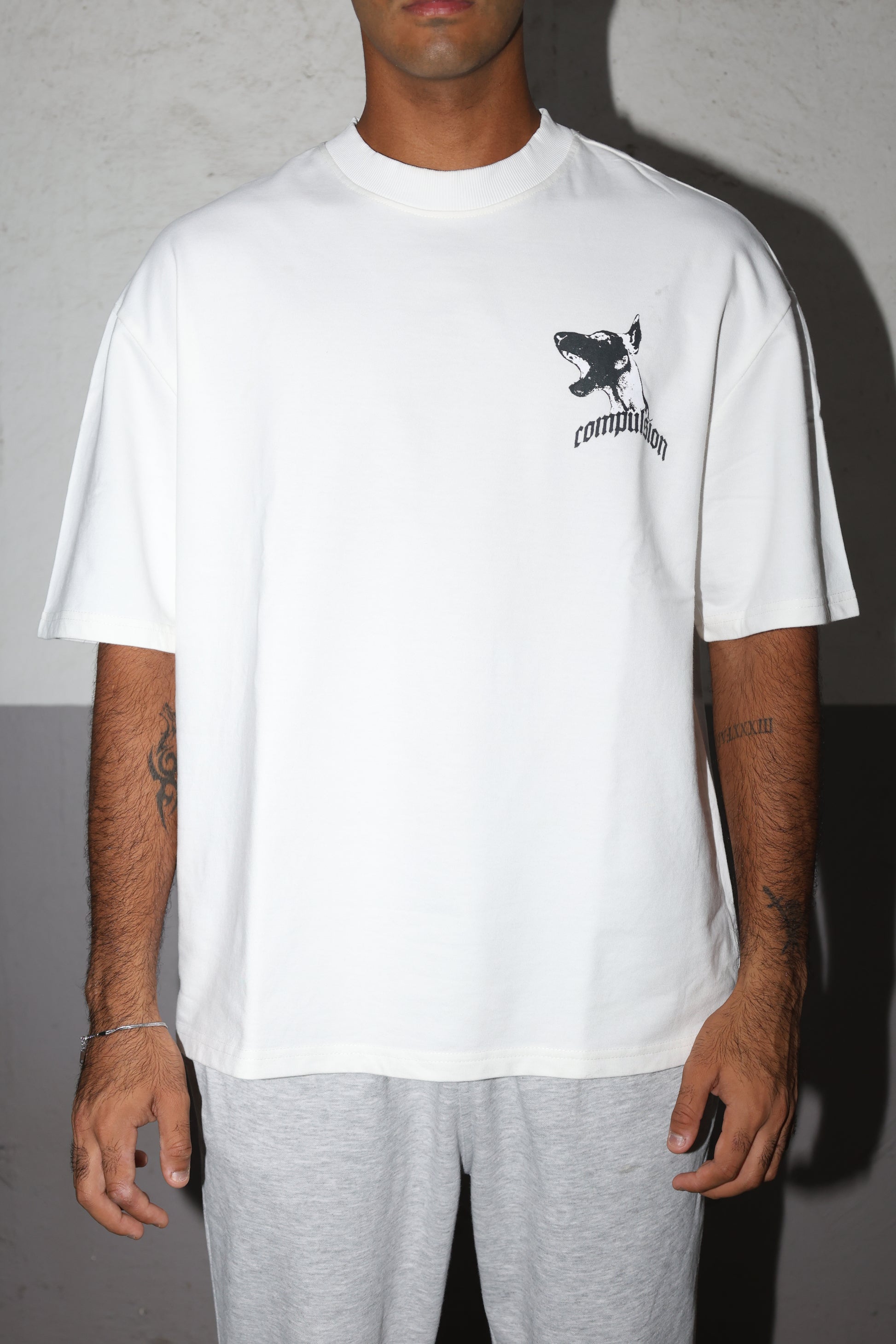 The Trihowl Tee - White dog tee