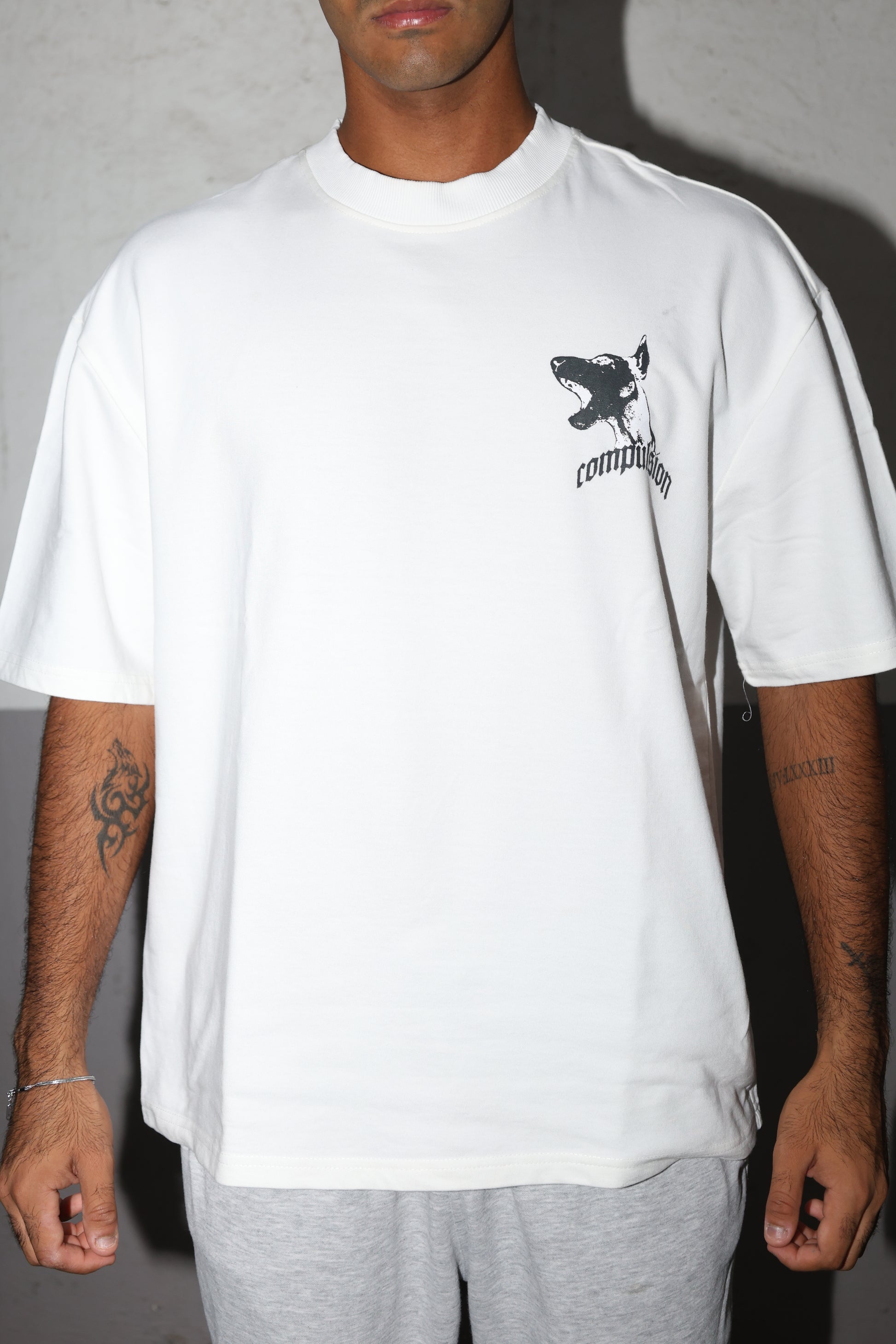 The Trihowl Tee - White dog tee