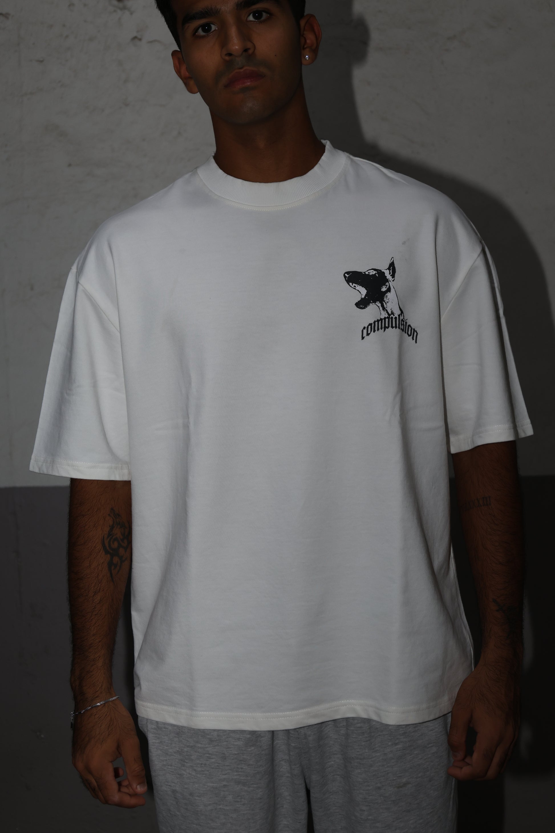 The Trihowl Tee - White dog tee