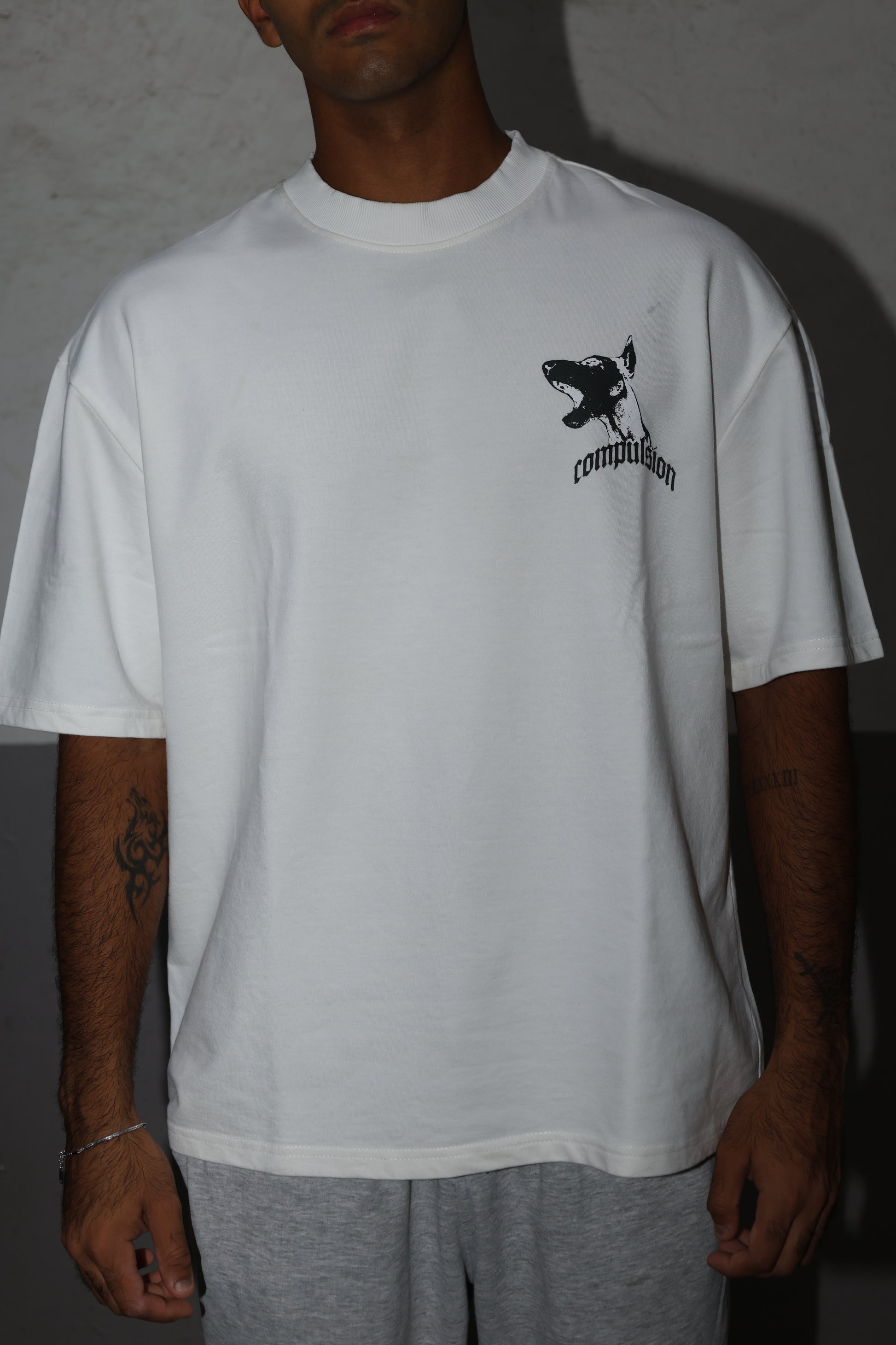 The Trihowl Tee - White dog tee