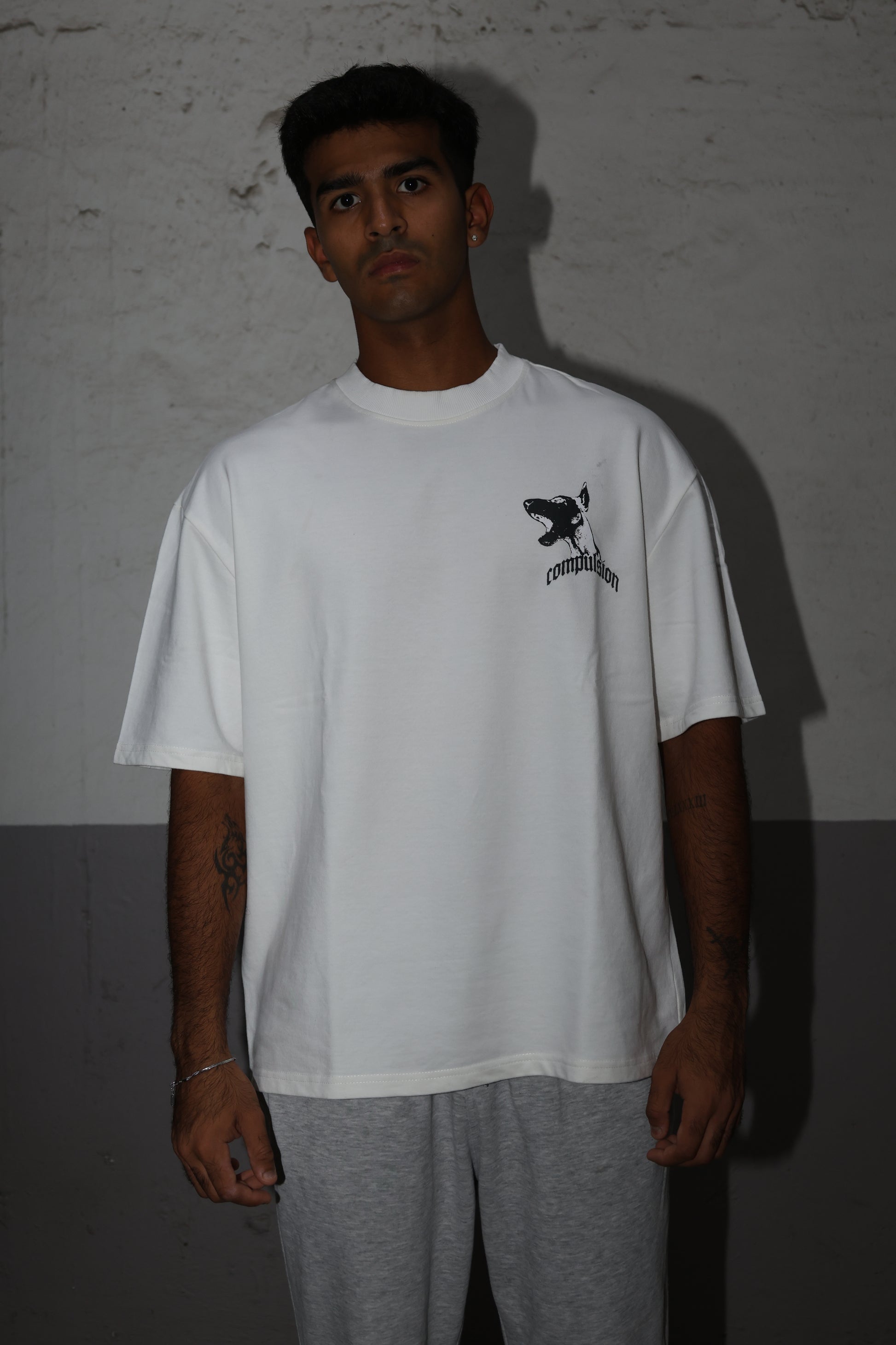 The Trihowl Tee - White dog tee